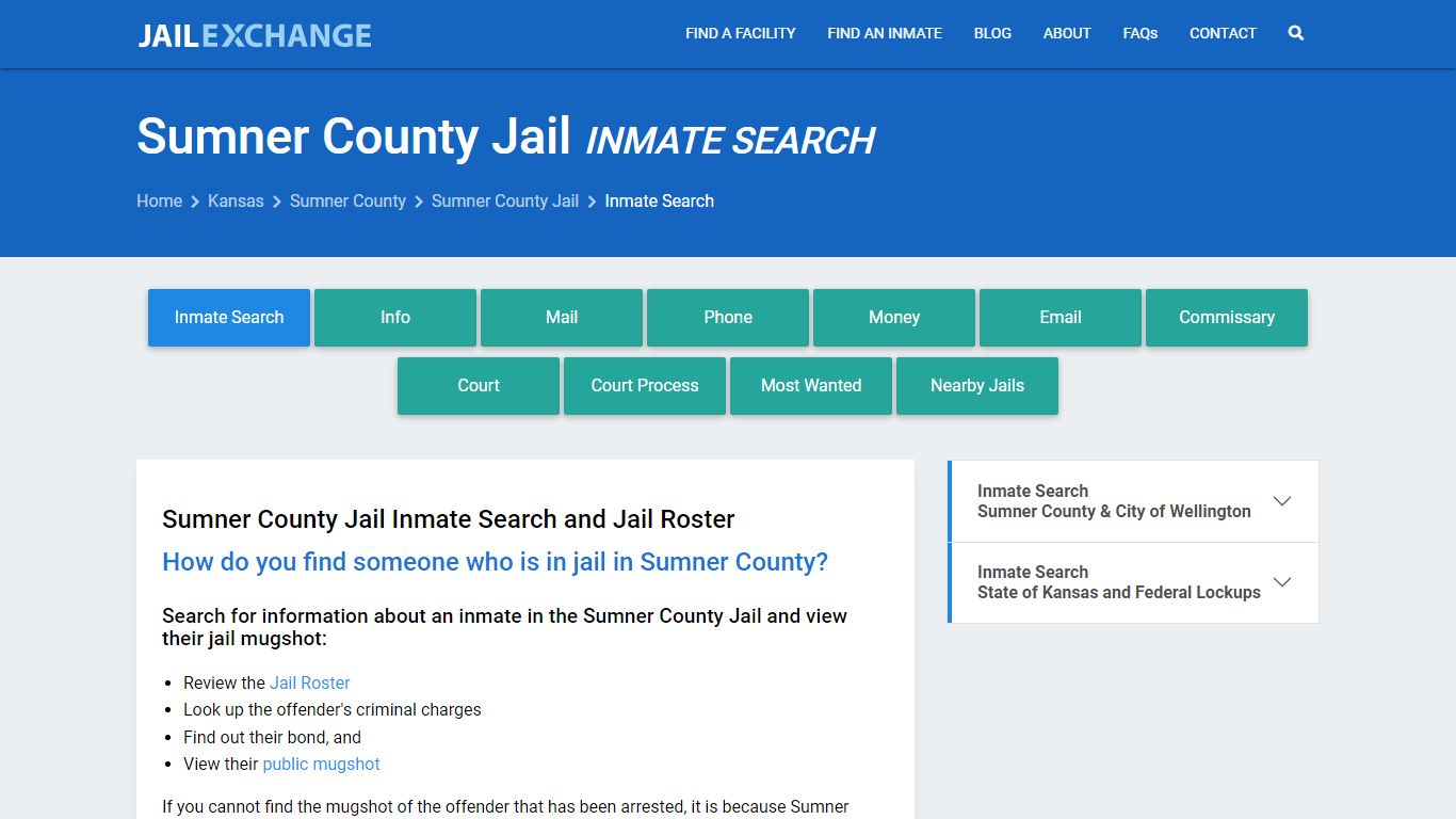 Inmate Search: Roster & Mugshots - Sumner County Jail, KS